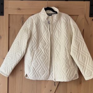 Cream Quilted Jacket by Voyager. Large. NWT.